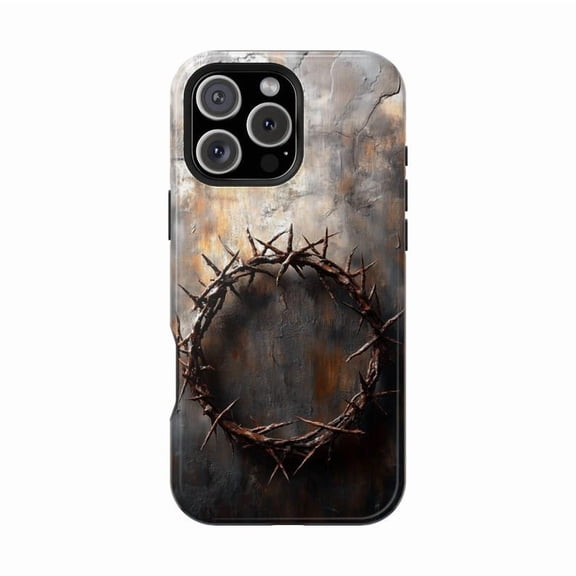 Crown of Thorns iPhone Case Christian Cross Spiritual Art for iPhone 17 16 15 14 13 12 11 Pro Max