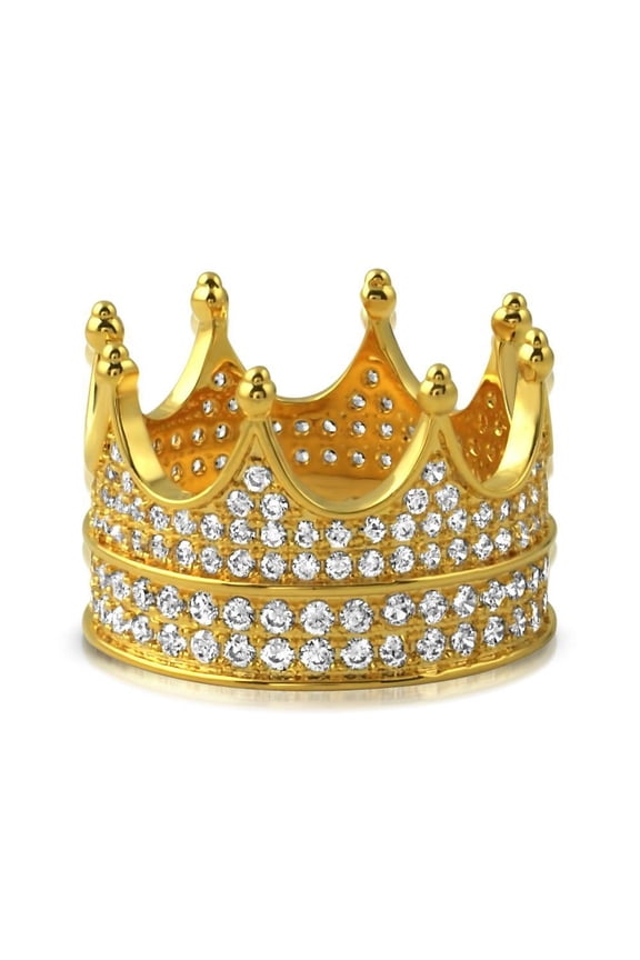 Crown of the Throne CZ Eternity Band Hip Hop Ring
