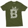 thumbnail image 1 of Crown with letter B tee shirt popular culture Queen Bee tee shirt Crown B shirt Womens Unisex tee (3X-Large Military Green), 1 of 7