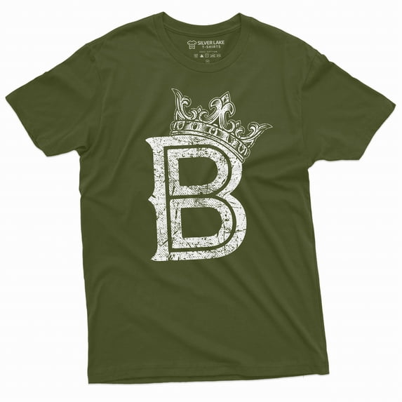 Crown with letter B tee shirt popular culture Queen Bee tee shirt Crown B shirt Womens Unisex tee (3X-Large Military Green)