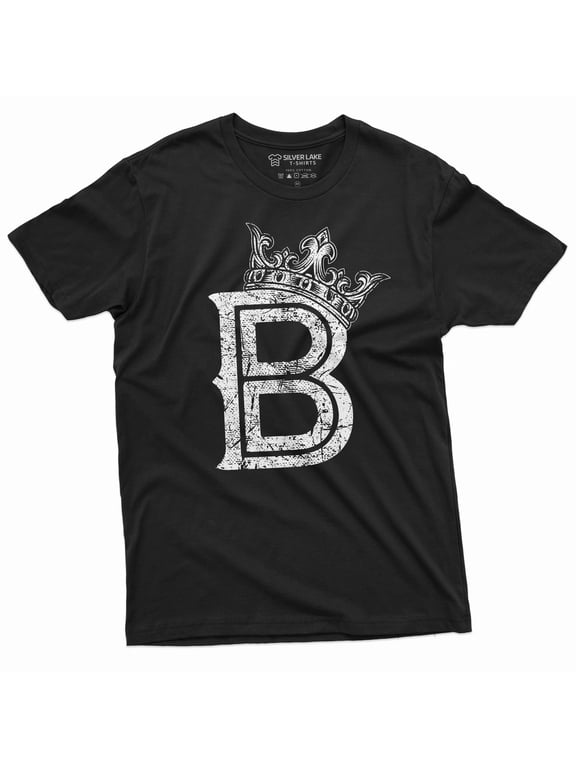 Crown with letter B tee shirt popular culture Queen Bee tee shirt Crown B shirt Womens Unisex tee (Large Black)