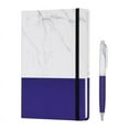 thumbnail image 1 of CrownLit A5 Size Marble Pattern Notebook Diary Set, Metal Pen, Gift Box, Elastic Strap, Assorted (as per selection) (Purple), 1 of 3