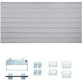 thumbnail image 1 of CrownWall CW644DVG-K 6 in. x 16 sq. ft. Home Series Heavy Duty PVC Slatwall Organizer Kit, Dove Grey, 1 of 2