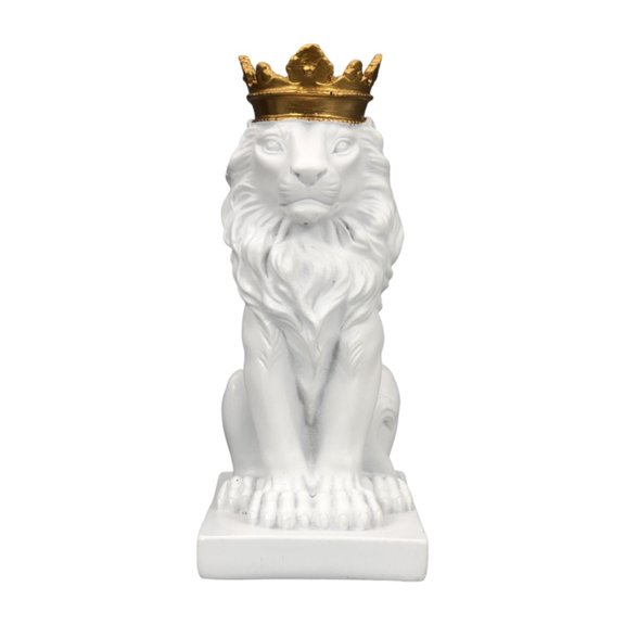 Crowned Animal Statue Resin Table Decoration Ornament 14.5cm for Home and Office Decoration Unique