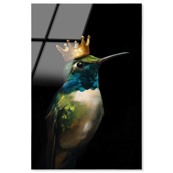 Crowned Azure Bird II Acrylic Bird Wall Art by Art Remedy, Ready to Hang, 10 x 15
