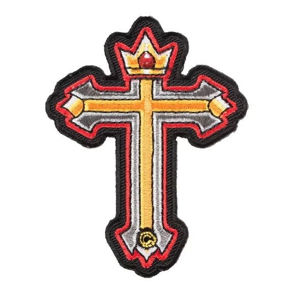 Crowned King Cross Patch, Religious Cross Patches