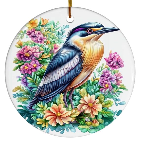 Crowned Night Heron Ornament, Bird Ornament with Crowned Night Heron Design, Ornament for Animal Lovers, Gift for Women, Men, Boys, Girls, Gift for Birthdays & Christmas, Christmas Ornament 2025