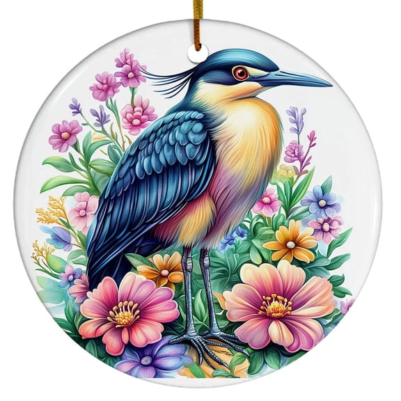 Crowned Night Heron Ornament, Bird Ornament with Crowned Night Heron Design, Ornament for Animal Lovers, Gift for Women, Men, Boys, Girls, Gift for Birthdays & Christmas, Christmas Ornament 2025
