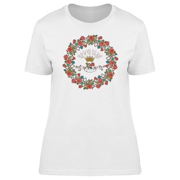 Crowned Rose Tattoo Style T-Shirt Women -Image by Shutterstock, Female x-Large