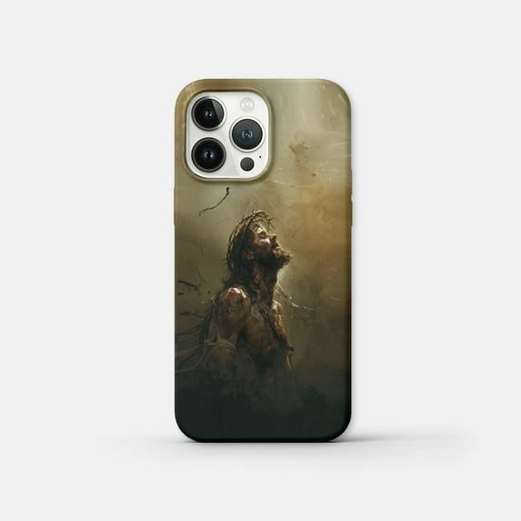 Crowned Sacred Figure Phone Case with Radiant Devotion Art 17 through 11 Pro Max