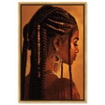 thumbnail image 1 of Crowned in Braids Canvas Ebony Portrait Art by Art Remedy, Gold Frame, 30" x 45", 1 of 7