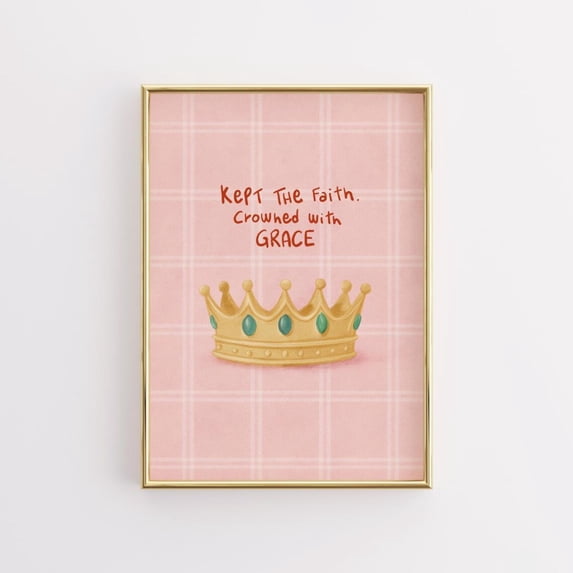Crowned with Grace Wall, Christian Scripture, Wall Art, Home Decor ...