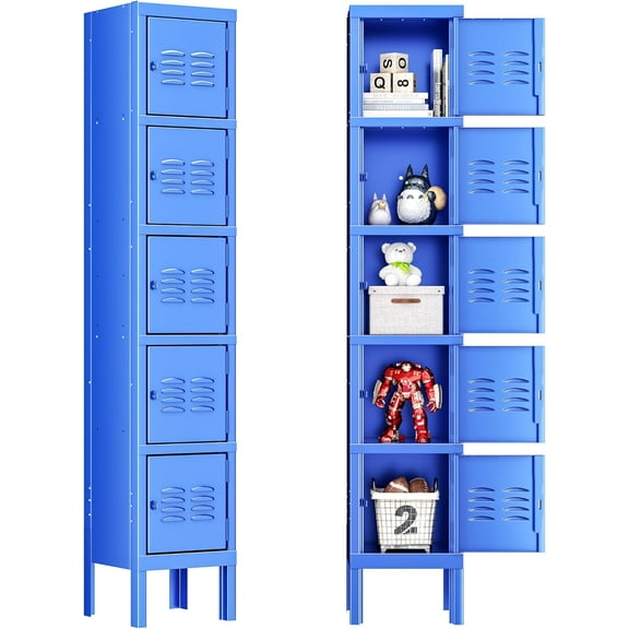 Crownland Metal Locker for Office Storage Locker,Lockable Locker Cabinet for Gym,Home, Office, Garage(Blue).