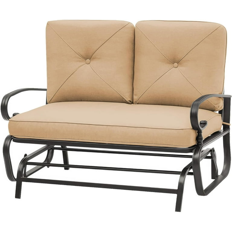 Glider Rocking Bench Loveseat Outdoor Glider With Cushions