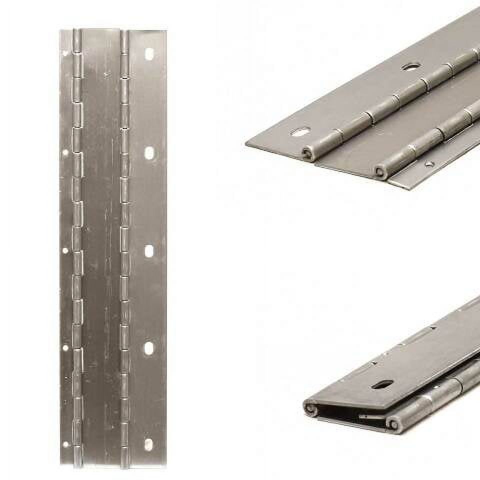 48" X 3" Heavy Duty Stainless Steel Piano Hinge – Continuous Hinge For Cabinet, Door, DIY Wood Boxes, 0.047" Leaf Thickness, Screws Included