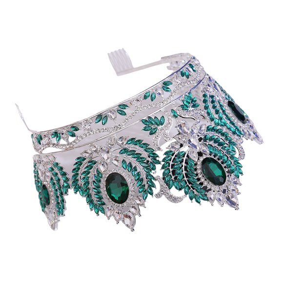 Crowns Comb with Colorful Crystal Embellishment For Weddings Proms Pageants And Costume Event