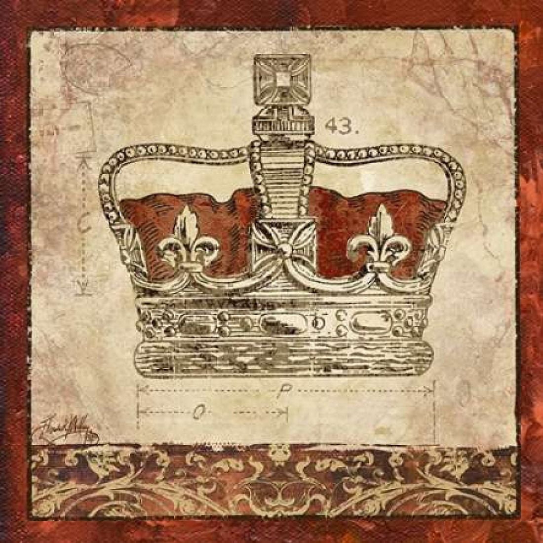 Crowns I Canvas Art - Elizabeth Medley (24 x 24)