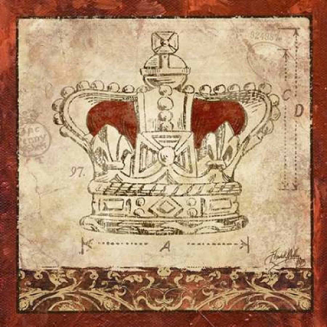 Crowns II Canvas Art - Elizabeth Medley (24 x 24)