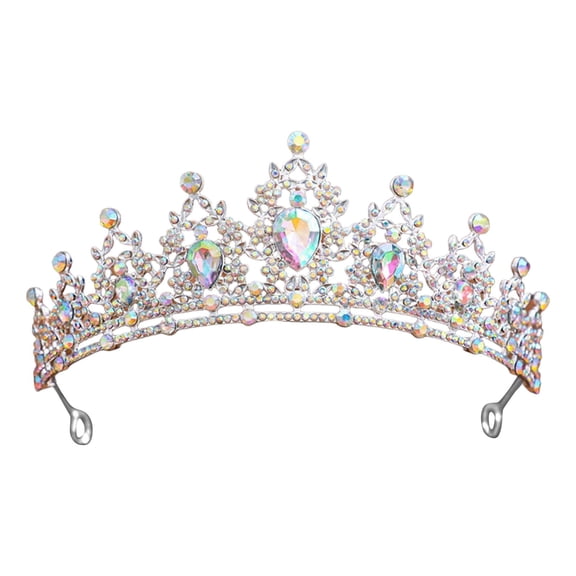 Crowns for Women and Girls, Queen Crystal Gold Silver Tiaras with White Rhinestone and Combs, Goddess Crown for Wedding Bride Birthday Princess Bridal Shower Hair Accessories for Women(15x6.7cm)