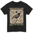 thumbnail image 1 of Crows Before Bros Gothic Crow Art T-Shirt Unisex Heavy Cotton Tee, 1 of 2