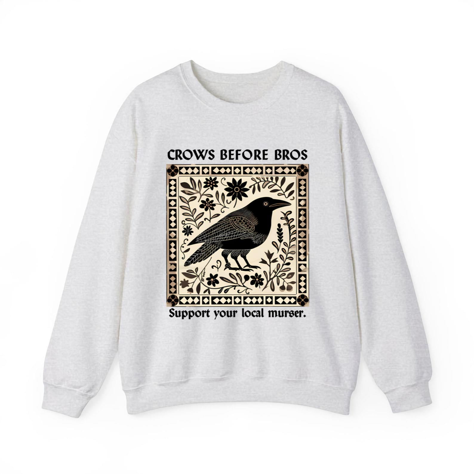 Crows Before Bros T-Shirt, Support Local Murder Tee, Crow Lover Shirt ...