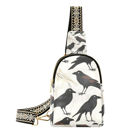 Crows Crossbody Bags Backpack Chest Bag Shoulder Bag Waist Bag for Outdoor Travel Hiking Fitness Cycling