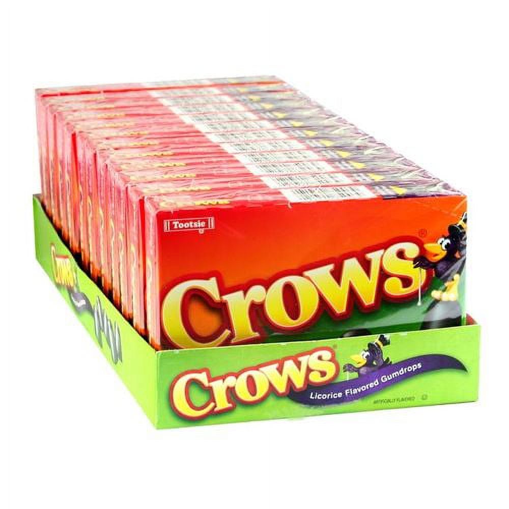 Crows Licorice Flavored Gumdrops 6.5oz. Theater Box Pack of 12