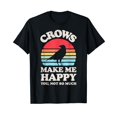 thumbnail image 1 of Crows Make Me Happy You Not So Much Funny Crow Raven Vintage T-Shirt, 1 of 5