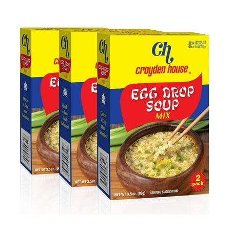 Croyden House Egg Drop Soup Mix 3.5oz 3 Pack, Total of 6 Envelopes Quick and Easy Prep, Chinese Style, Kosher
