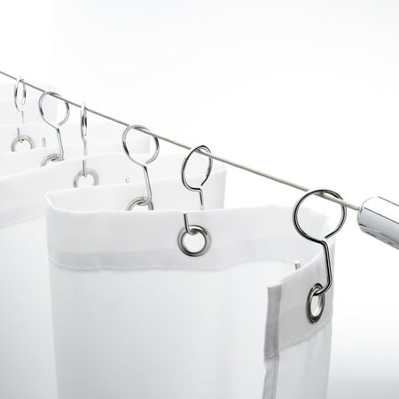 Croydex 118 in. Stainless Steel Wireline Shower Rod in Chrome