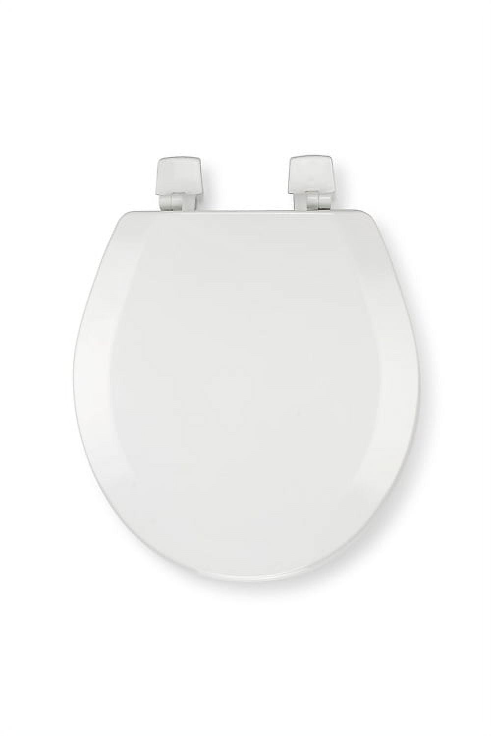 Croydex Bidwell 17" Round Stick -Tight™ Wood Toilet Seat in White