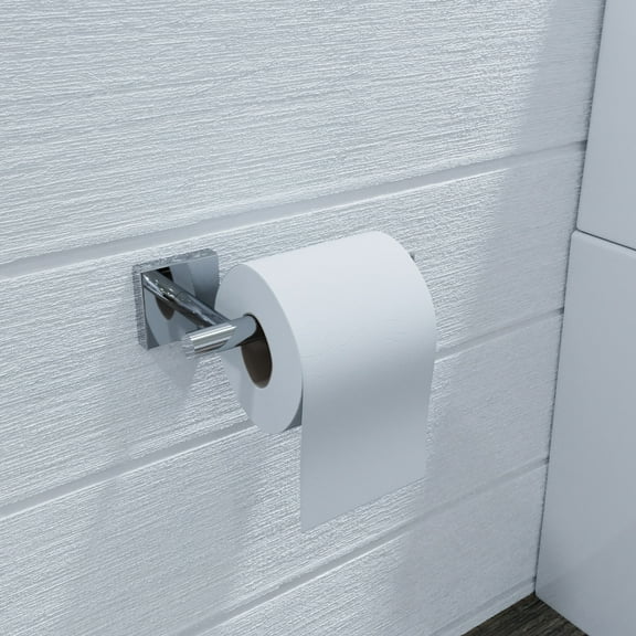 Croydex Chrome Silver Wall-Mounted Toilet Paper Roll Holder