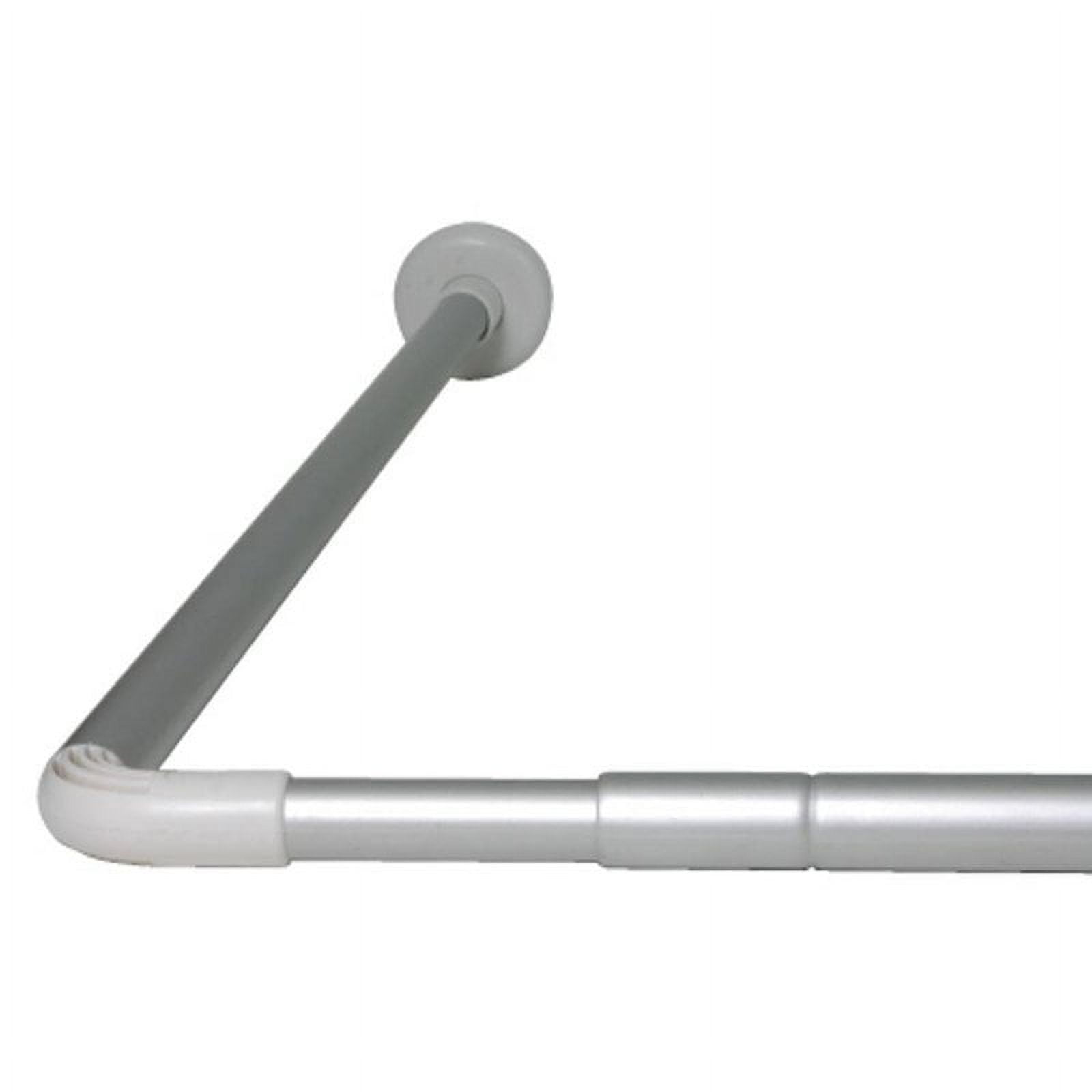 Adjustable Silver L-Shaped Aluminium Shower Curtain Rod