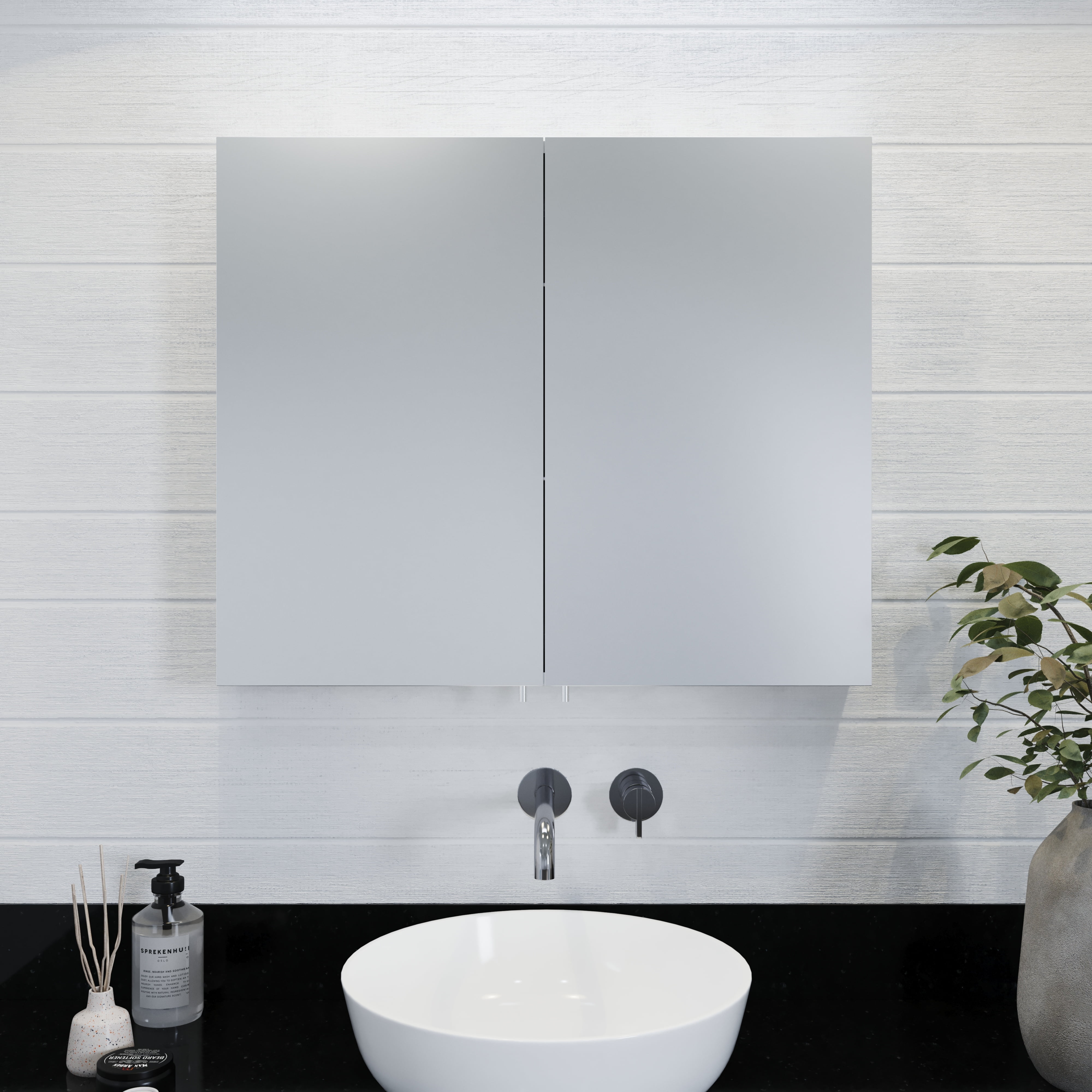 Croydex Finchley Large Double Door Stainless Steel Medicine Cabinet with Mirror (31.5x26in)