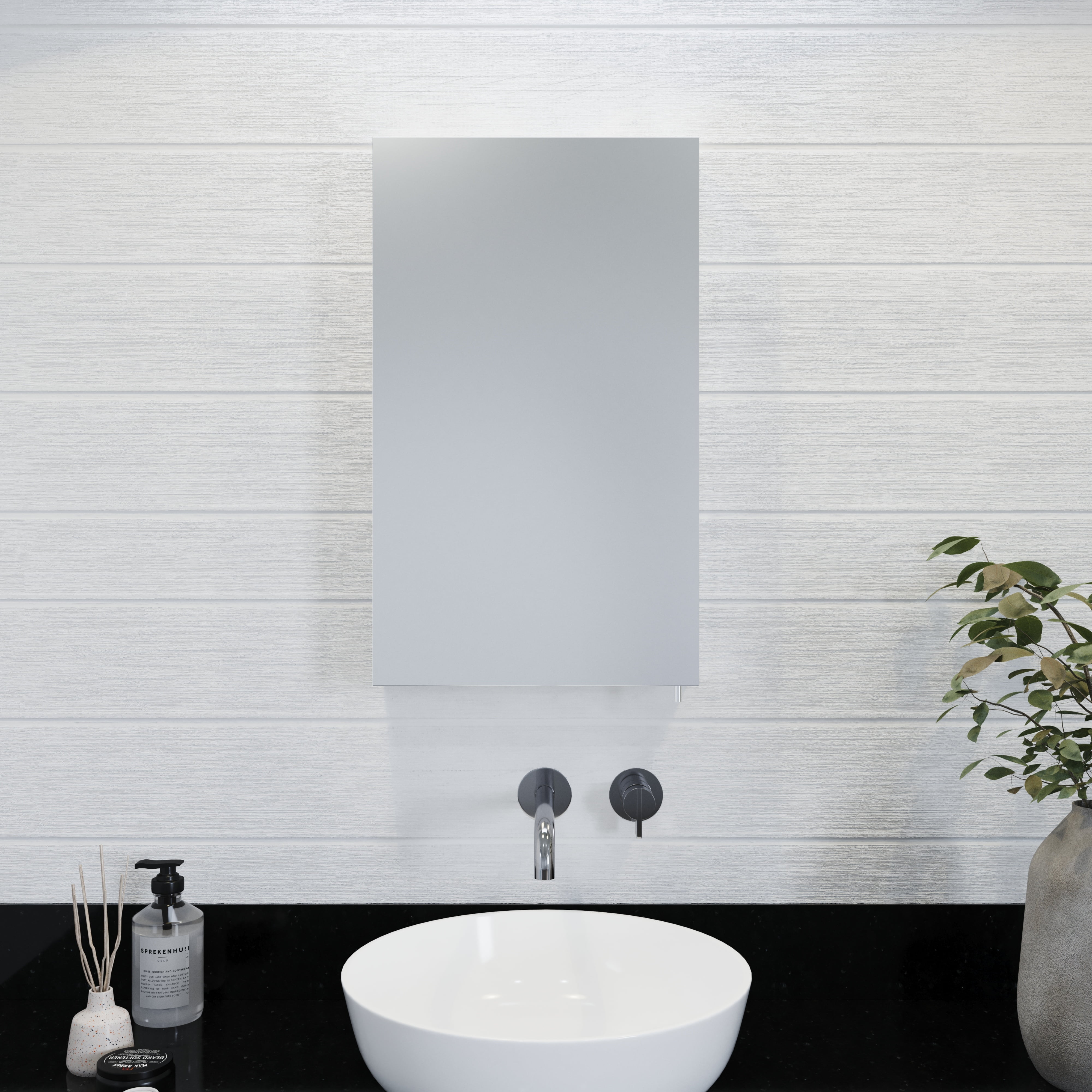 Croydex Finchley Single Door Stainless Steel Medicine Cabinet with Mirror Door (16x26in)