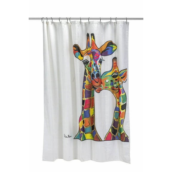 Croydex Francie & Josie Steven Brown Polyester Shower Curtain, 70" x 70"