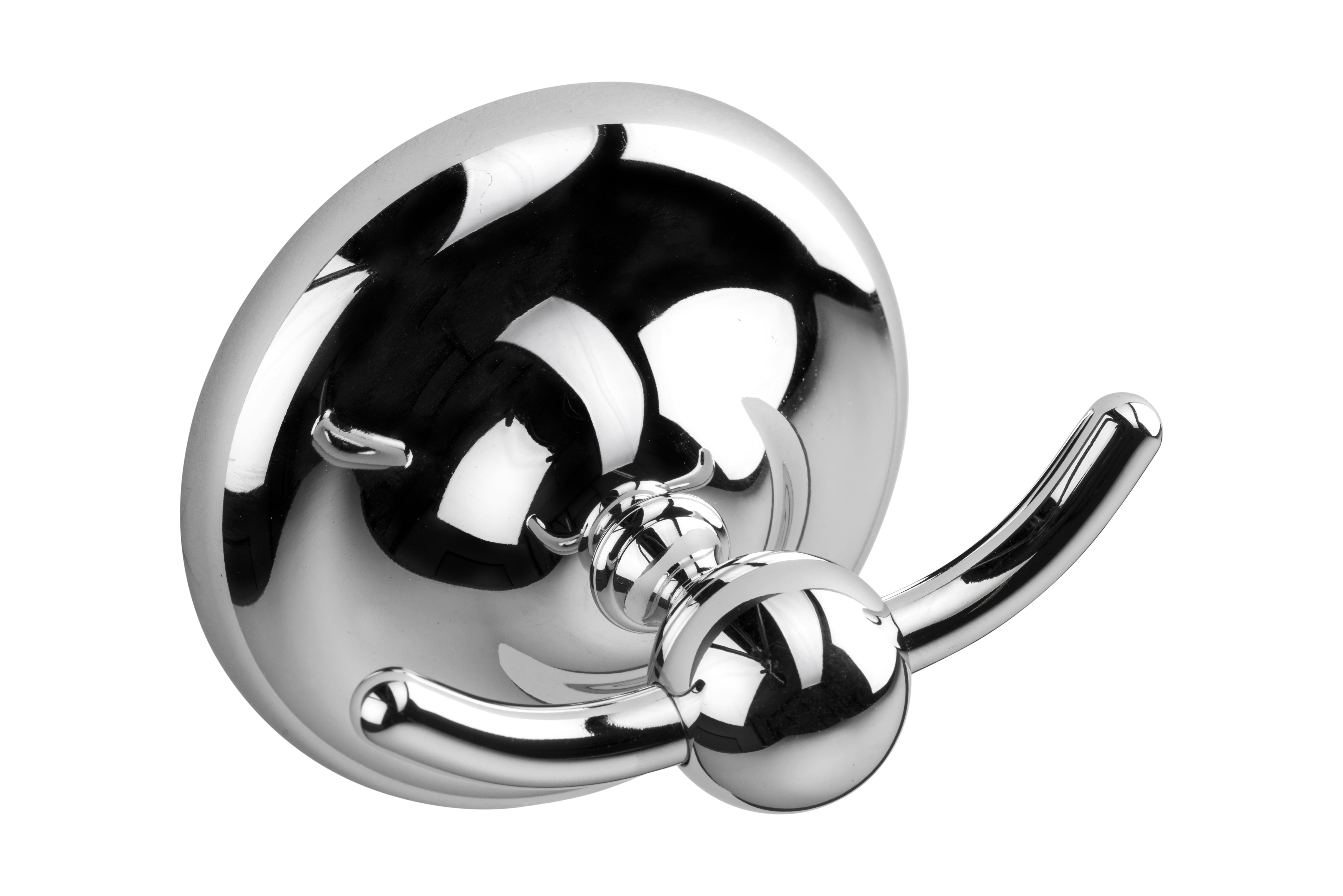 Croydex Grosvenor Flexi-Fix Double Robe Hook in Chrome, Screw or Glue