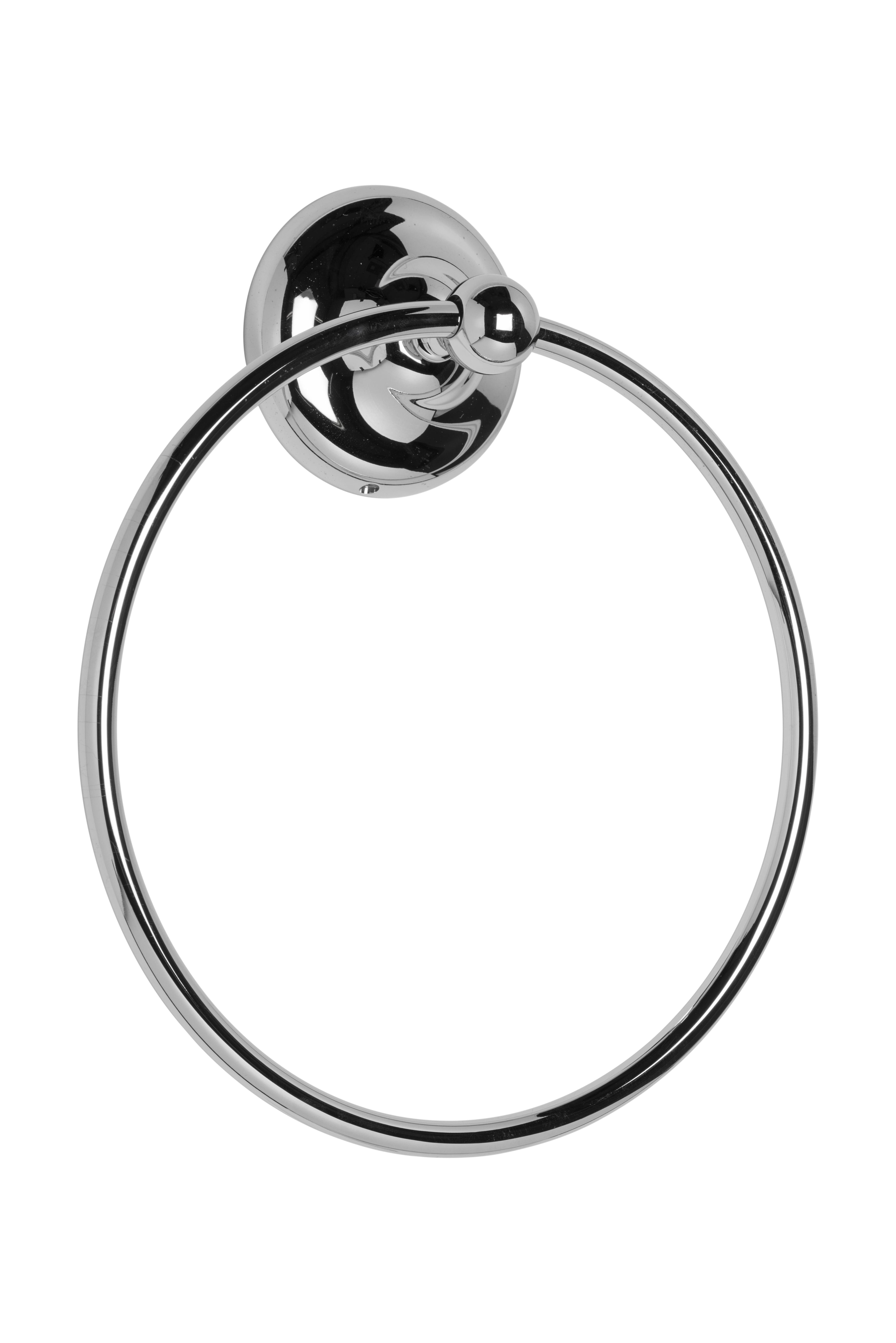 Croydex Grosvenor Flexi-Fix Screw or Glue Towel Ring, Chrome