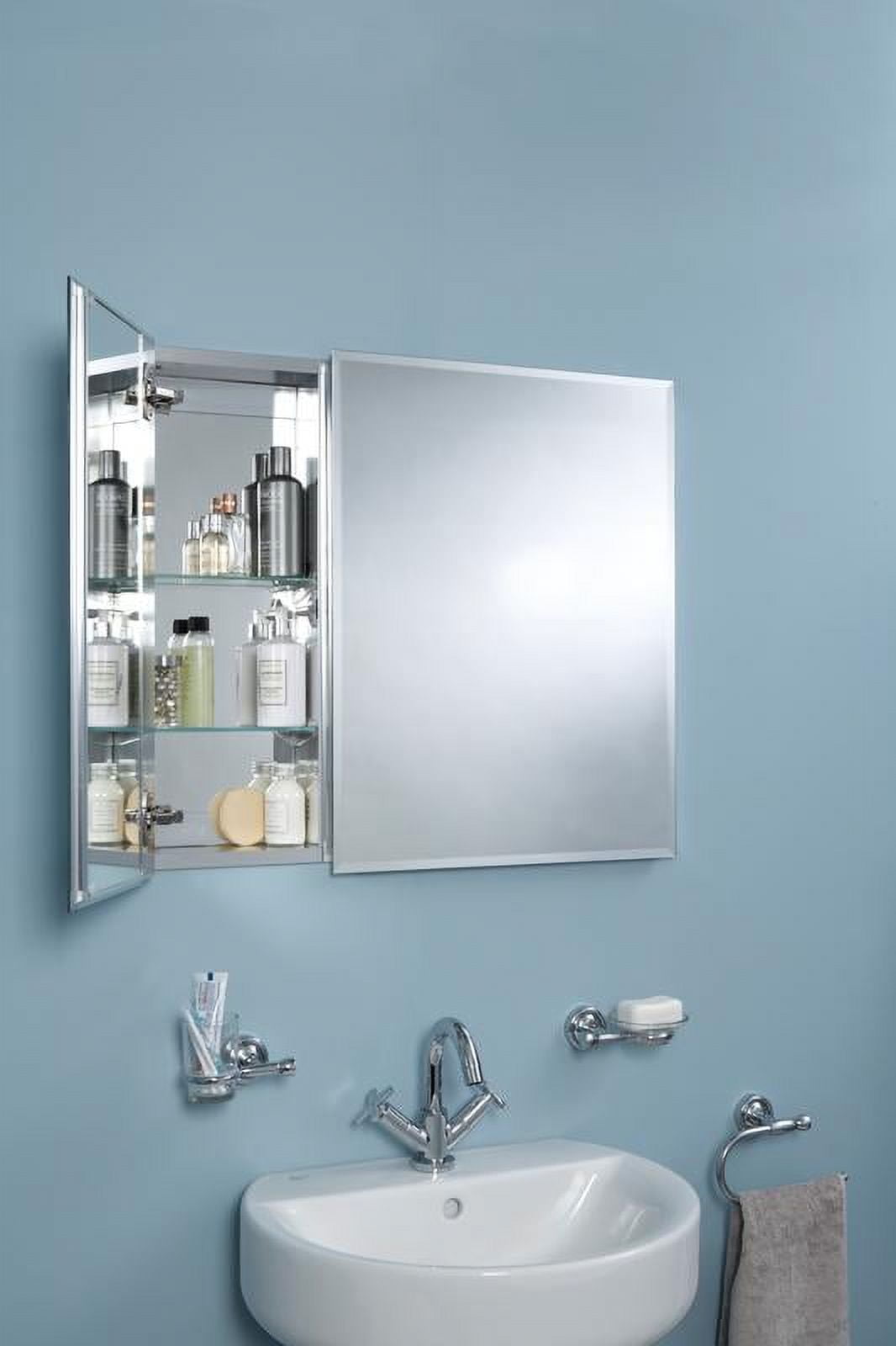 Halton 30x26in Double Door Aluminum Bathroom Medicine Cabinet