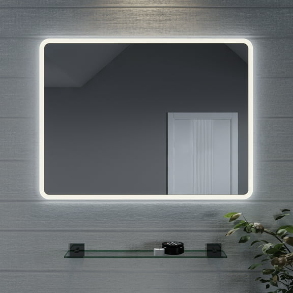 Croydex Liberty Rectangular Illuminated Mirror with Hang n Lock Easy Fitting System (32x24in)
