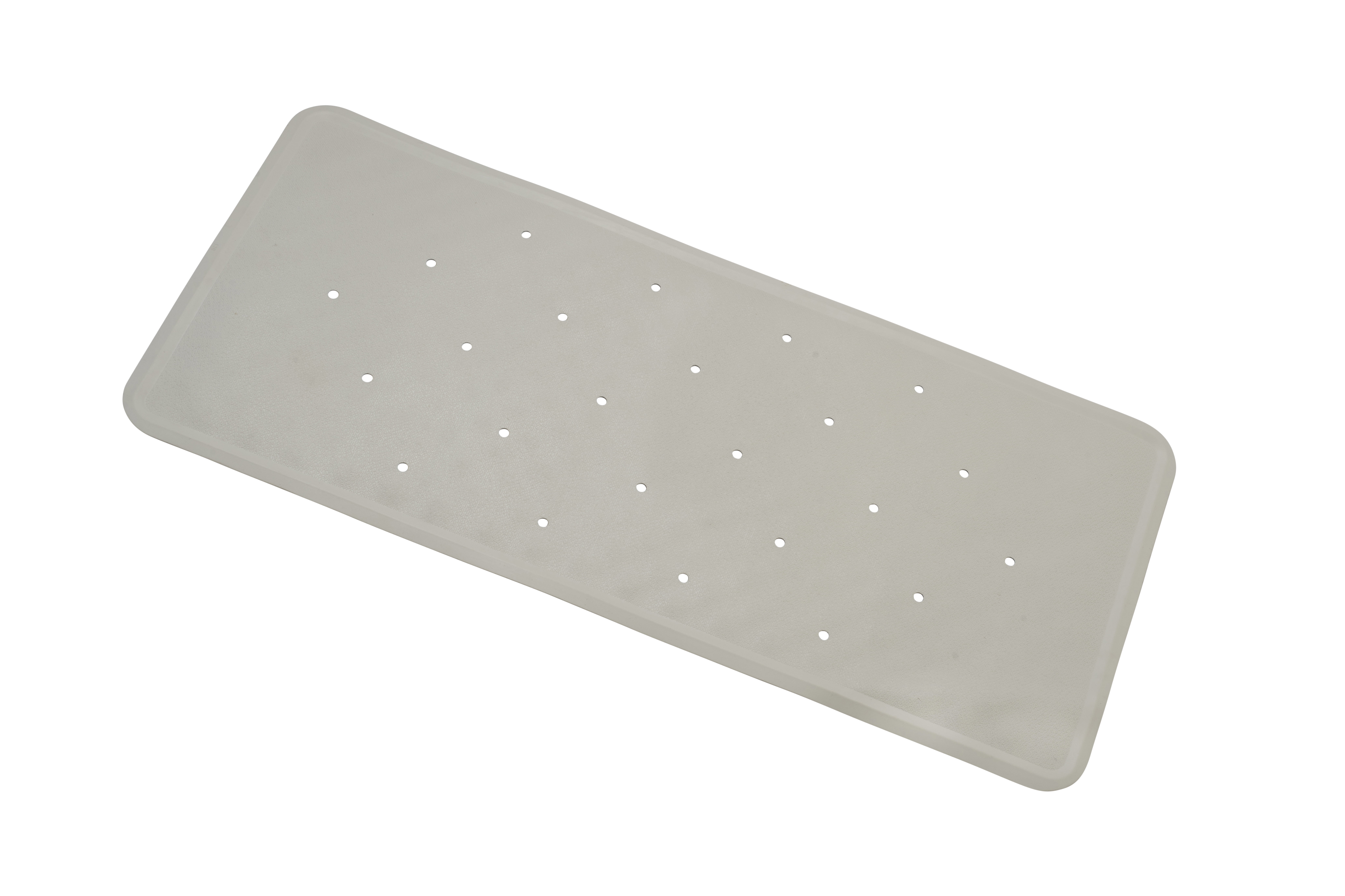 White Natural Rubber Bath Mat with Secure Grip Suction Cups