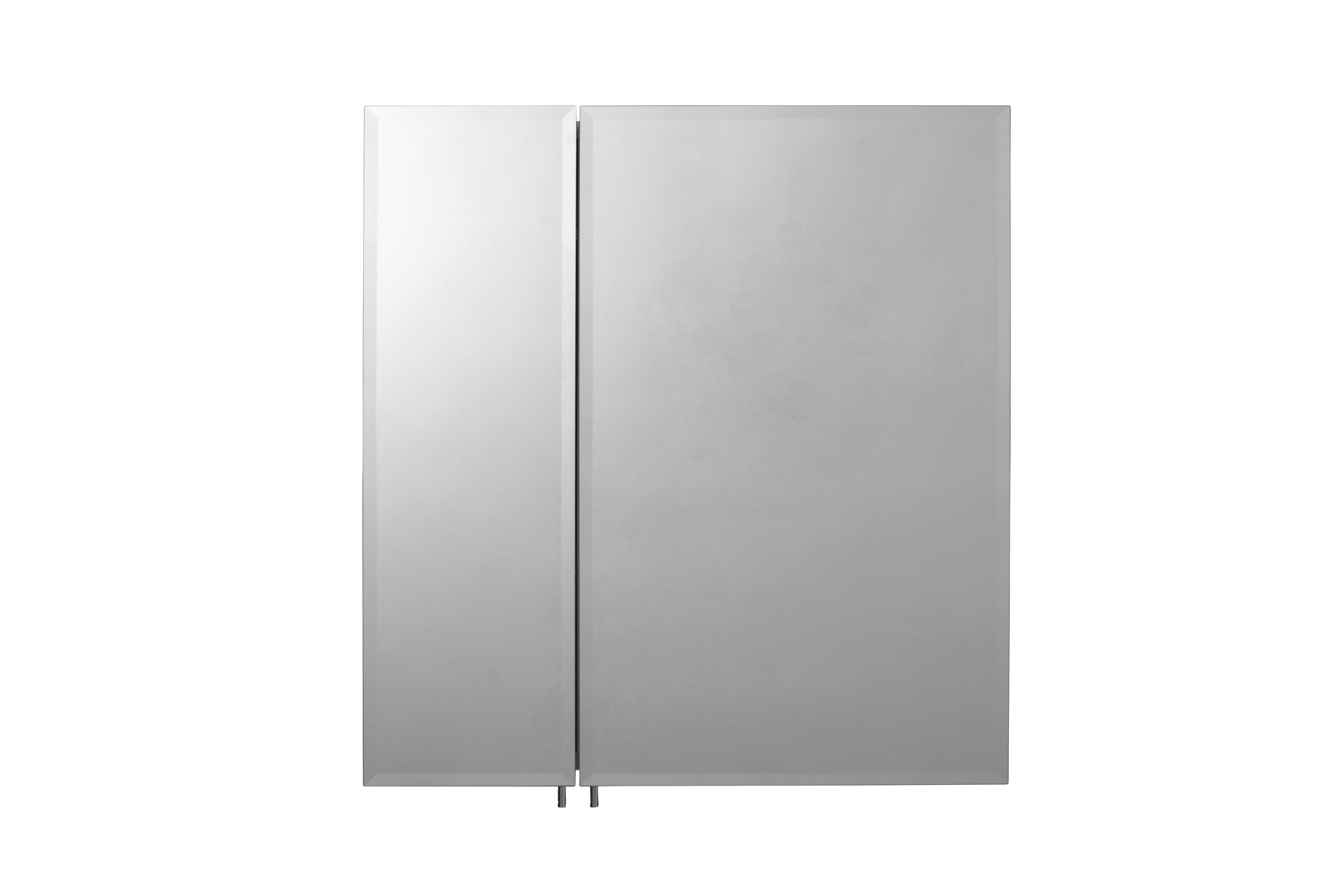 Croydex Newton Double Door Aluminium Bathroom Medicine Cabinet Storage in Chrome (26x24in)