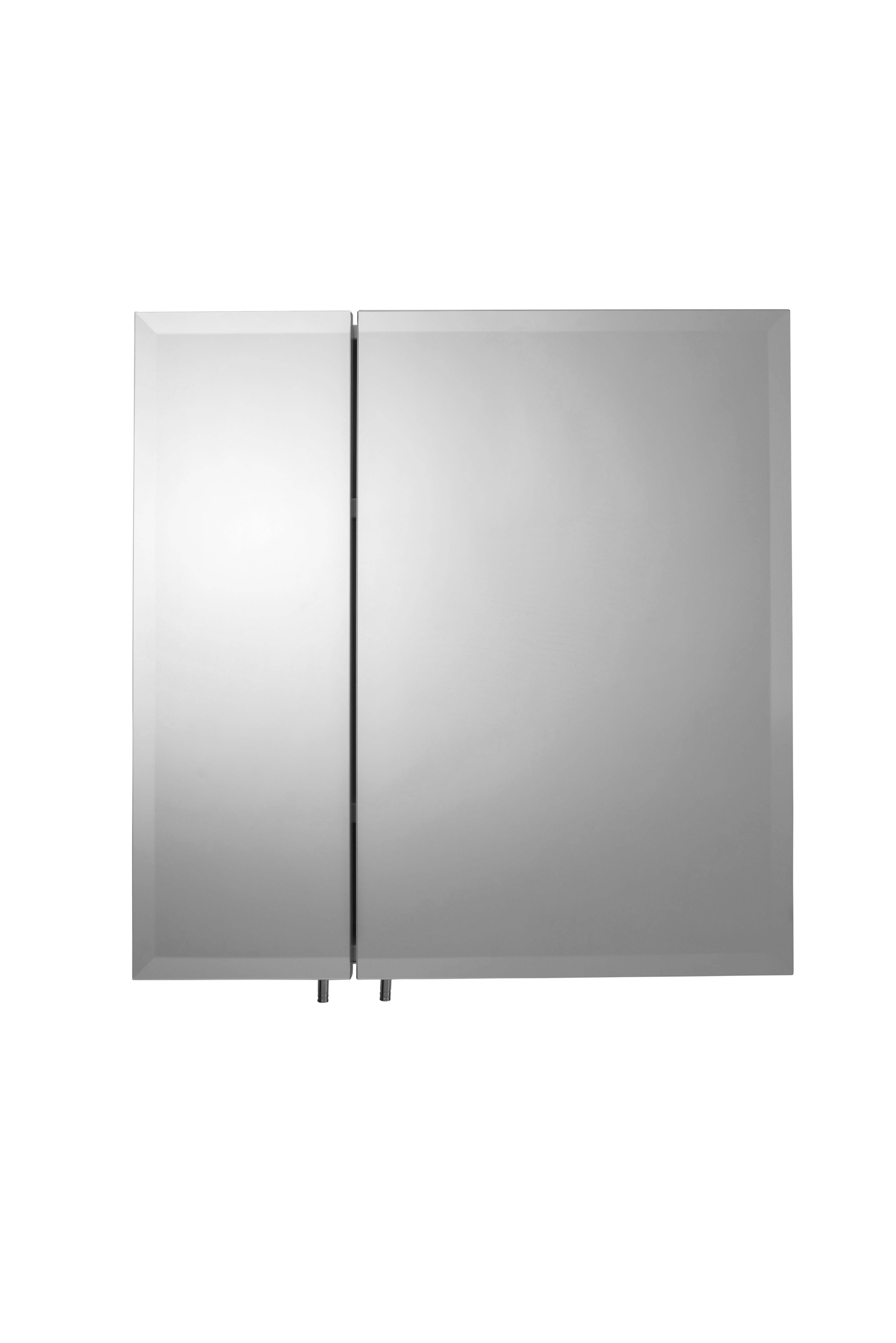 Croydex Oreille Square Double Door White Steel Medicine Cabinet, Mirror Doors (24X24in)