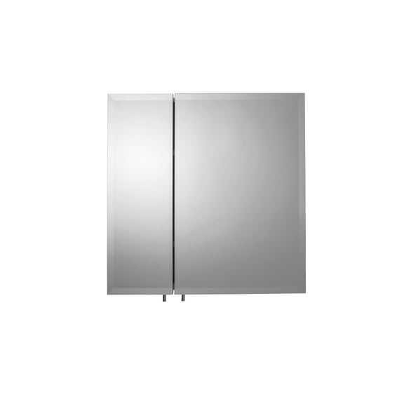 Croydex Oreille Square Double Door White Steel Medicine Cabinet, Mirror Doors (24X24in)
