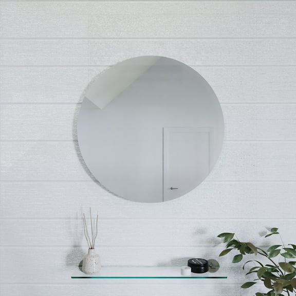 Croydex Simpson Round Vanity Mirror with Easy to Fit Hang 'n' Lock System, (23.6x23.6in)