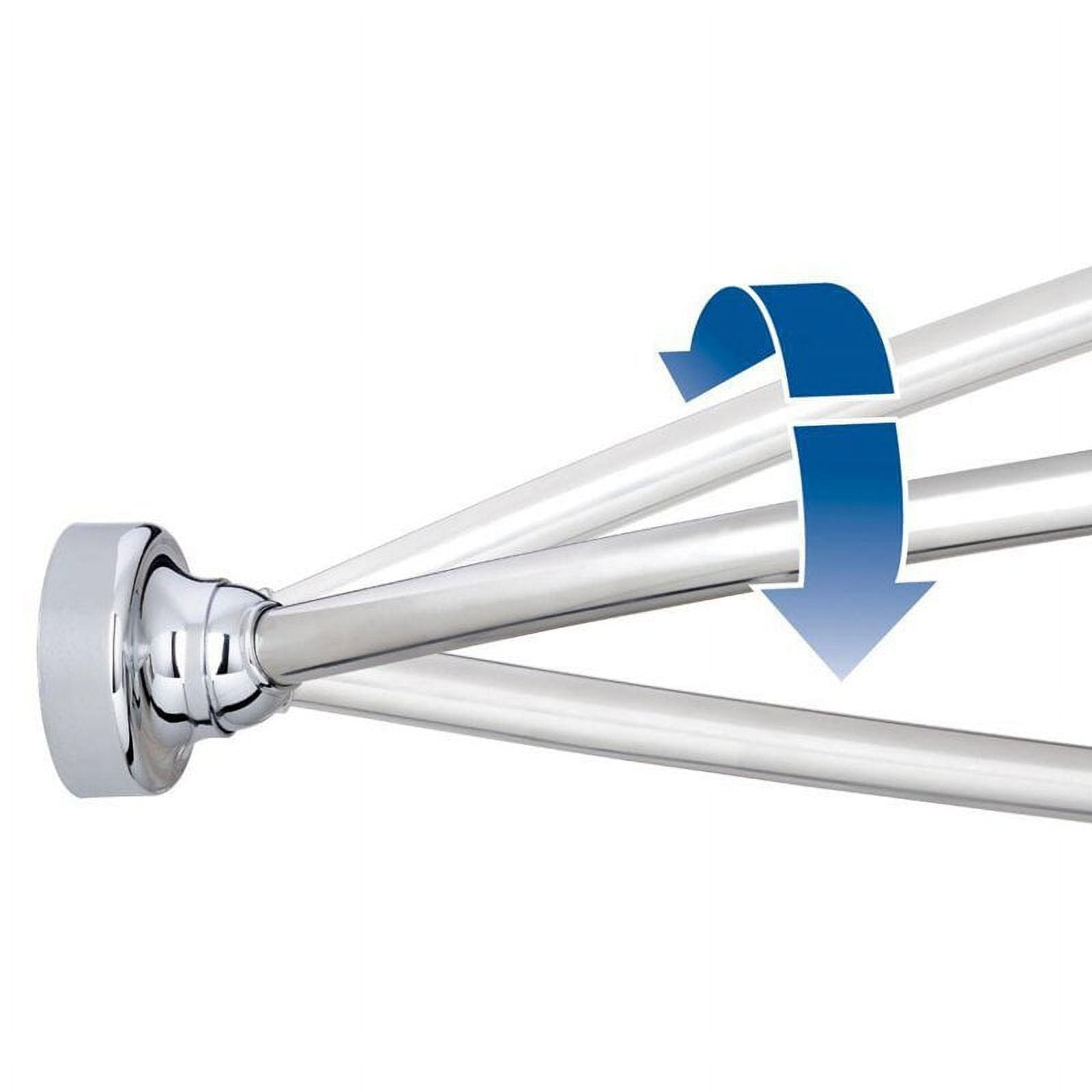 Adjustable Brushed Nickel Curved Shower Curtain Rod, 60in