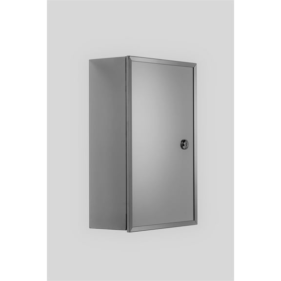 Croydex Trent Lockable Bathroom Storage Medicine Cabinet, Stainless Steel (15.7 x 9.8 in)