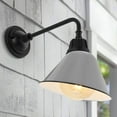 thumbnail image 1 of JONATHAN Y Croydon 9.63" 1-Light Farmhouse Industrial Indoor/Outdoor Iron LED Gooseneck Arm Outdoor Sconce, Gray, 1 of 7