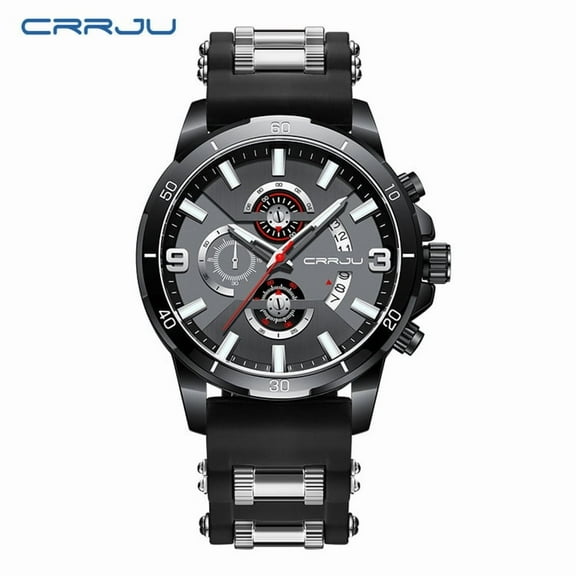 Crrju 2290 new men's fashion watch six-pin belt business Watch calendar elegant