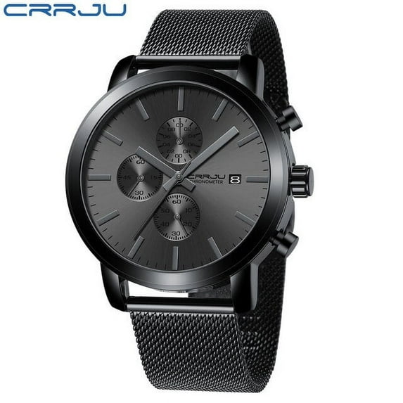 Crrju Men's Watch Fashion Business Stainless Steel Wristwatch For Men Military Waterproof Cool Quartz Watches Relogio Masculino - Quartz Wristwatches
